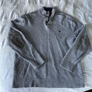 Chaps Cotton Knit Quarter Button Sweater 3XLT